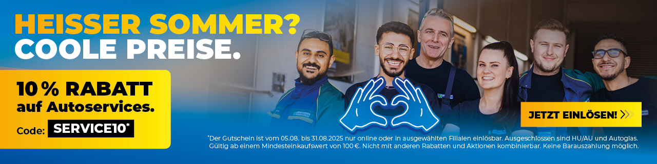 10 % Rabatt auf alle Autoservices