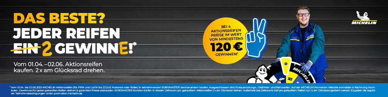 Jeder Reifen 2 Gewinne!